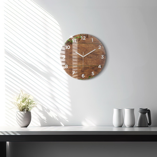 Horloge ronde Bois rustique