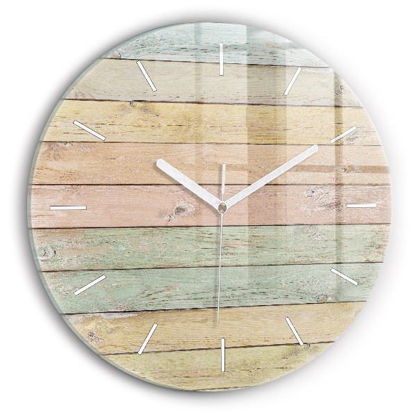 Horloge ronde Des planches colorées