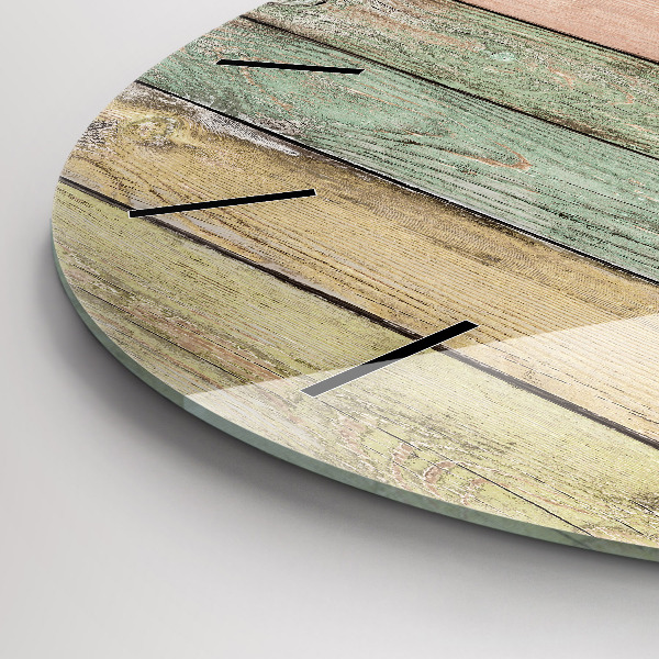 Horloge ronde Des planches colorées