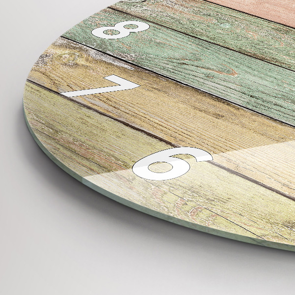 Horloge ronde Des planches colorées