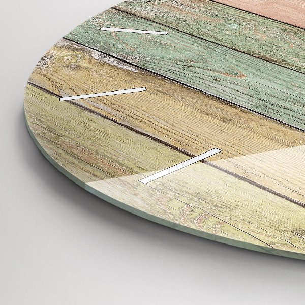 Horloge ronde Des planches colorées