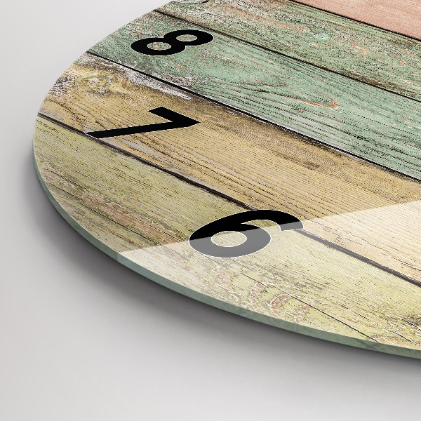 Horloge ronde Des planches colorées