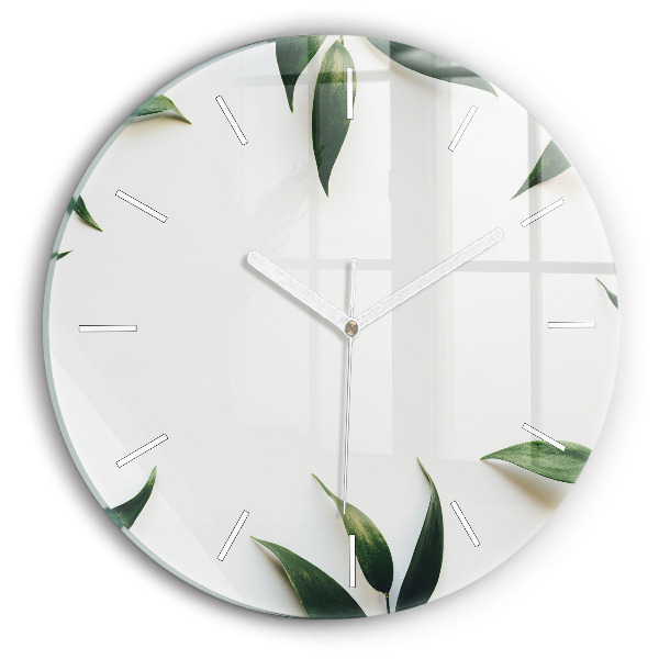 Horloge ronde Cadre de feuille