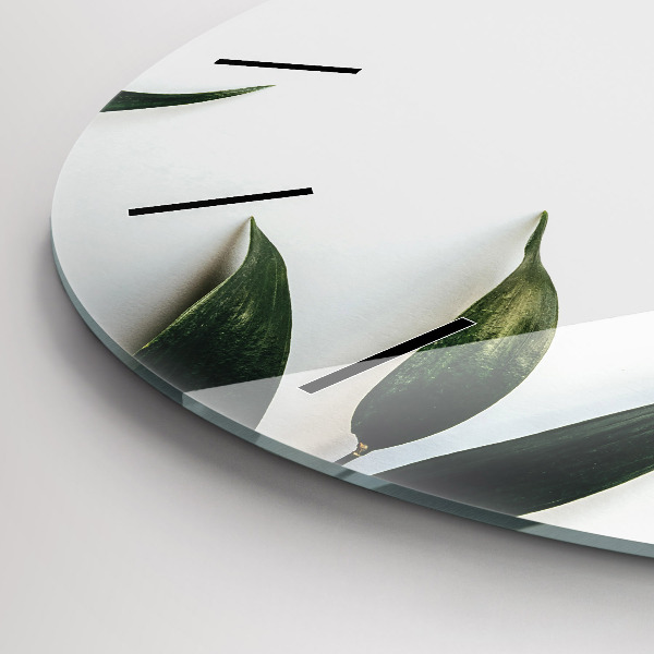 Horloge ronde Cadre de feuille