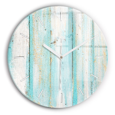 Horloge ronde Tableaux bleus