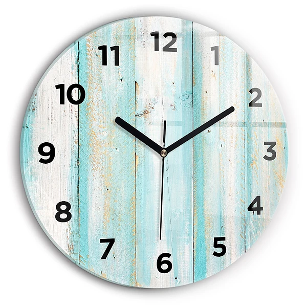 Horloge ronde Tableaux bleus