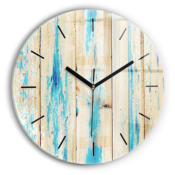 Horloge ronde Bois rayé
