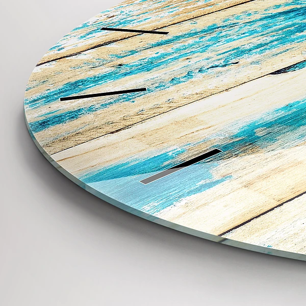 Horloge ronde Bois rayé