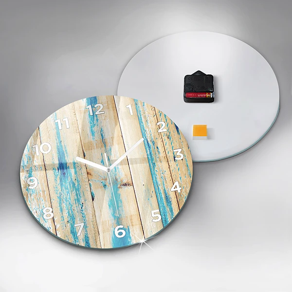 Horloge ronde Bois rayé