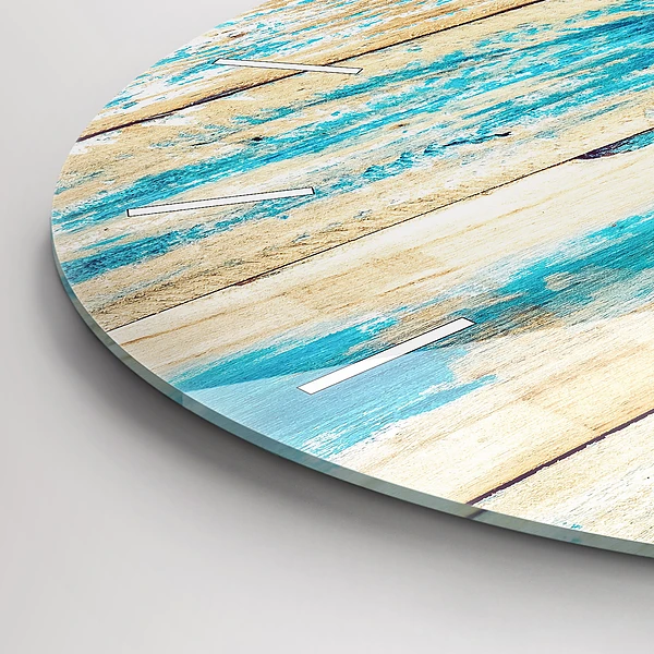 Horloge ronde Bois rayé