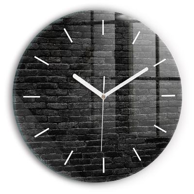 Horloge ronde Mur de briques sombres