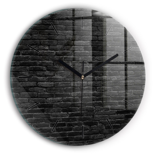 Horloge ronde Mur de briques sombres