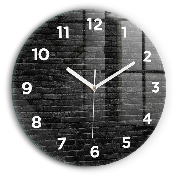 Horloge ronde Mur de briques sombres
