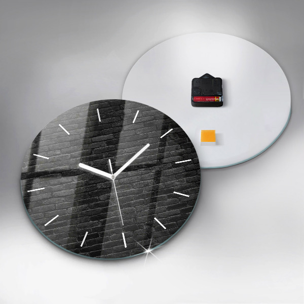 Horloge ronde Mur de briques sombres