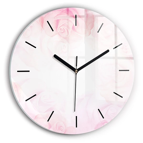 Horloge ronde Roses abstraites