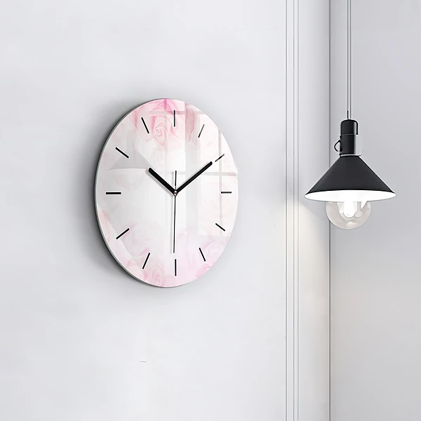 Horloge ronde Roses abstraites