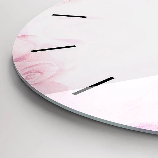 Horloge ronde Roses abstraites