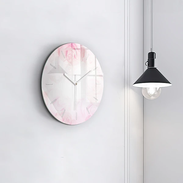Horloge ronde Roses abstraites