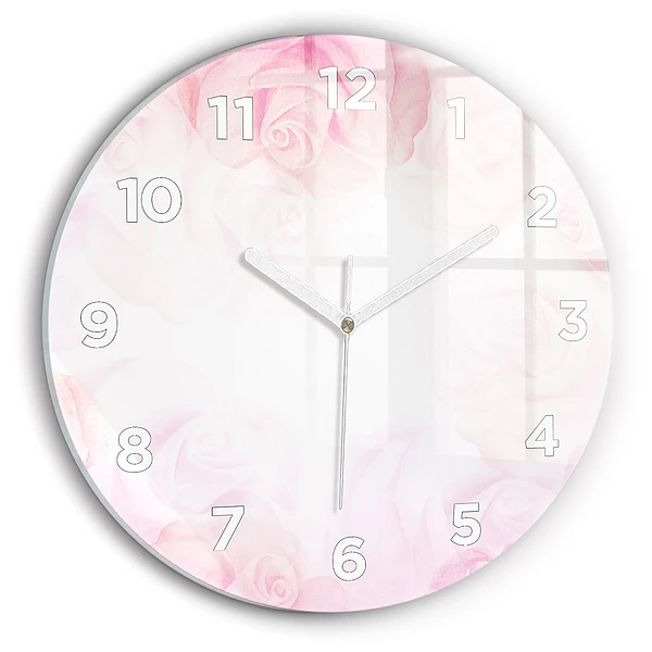 Horloge ronde Roses abstraites