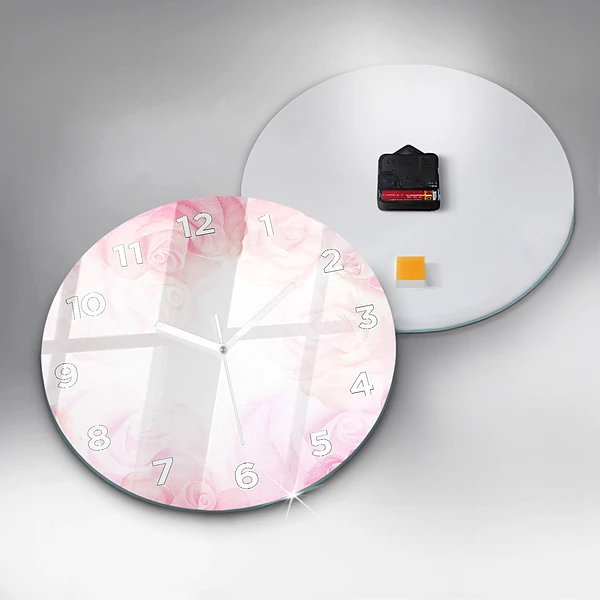 Horloge ronde Roses abstraites