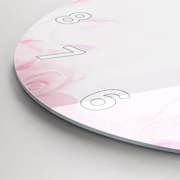 Horloge ronde Roses abstraites