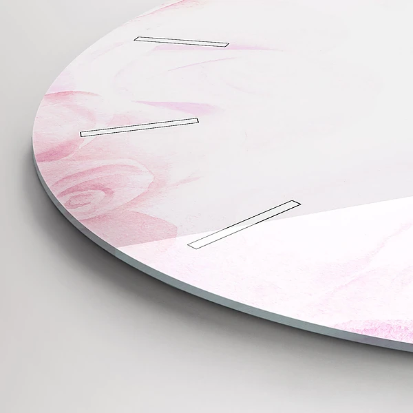Horloge ronde Roses abstraites