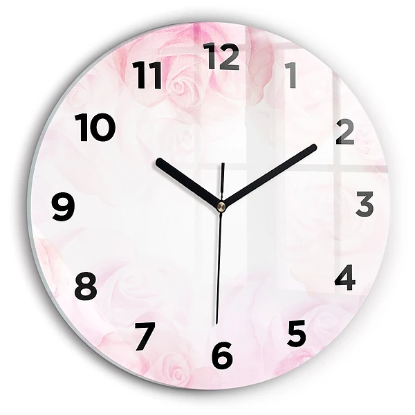 Horloge ronde Roses abstraites