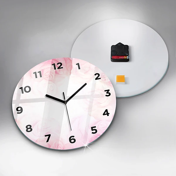 Horloge ronde Roses abstraites