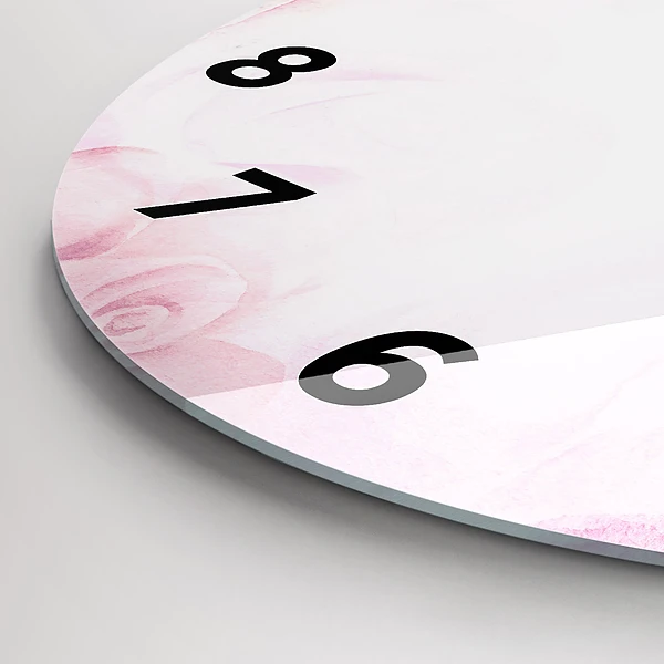 Horloge ronde Roses abstraites