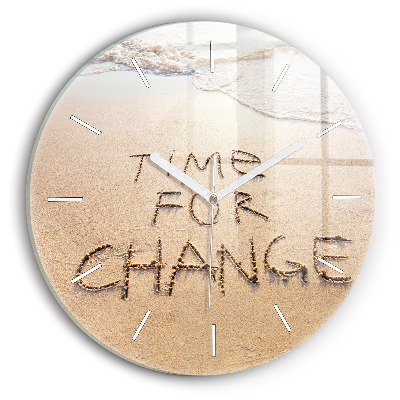 Horloge ronde Citation sur la plage