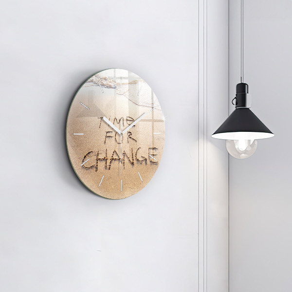 Horloge ronde Citation sur la plage