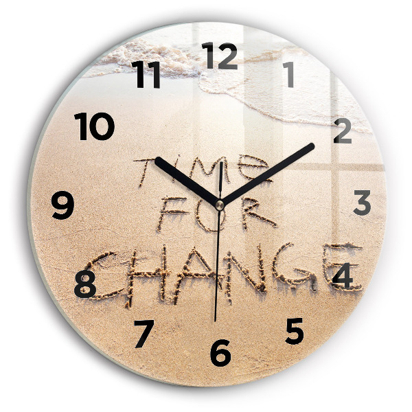 Horloge ronde Citation sur la plage