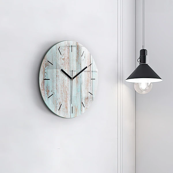 Horloge ronde Bois pastel