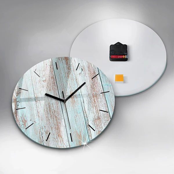Horloge ronde Bois pastel