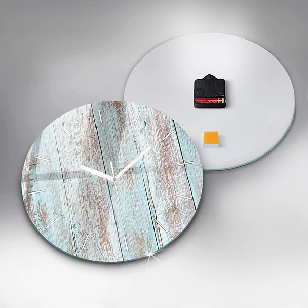 Horloge ronde Bois pastel