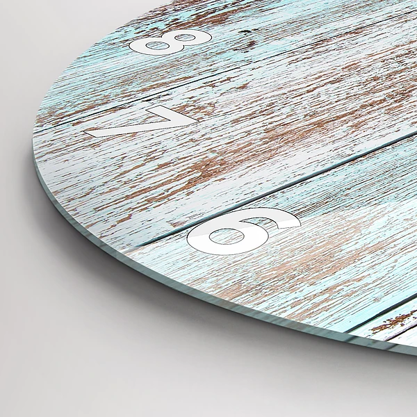 Horloge ronde Bois pastel
