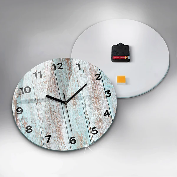 Horloge ronde Bois pastel