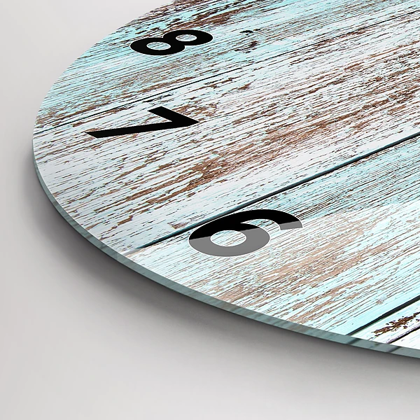 Horloge ronde Bois pastel