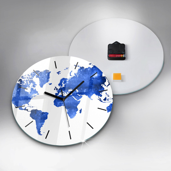 Horloge ronde Carte du monde spatial