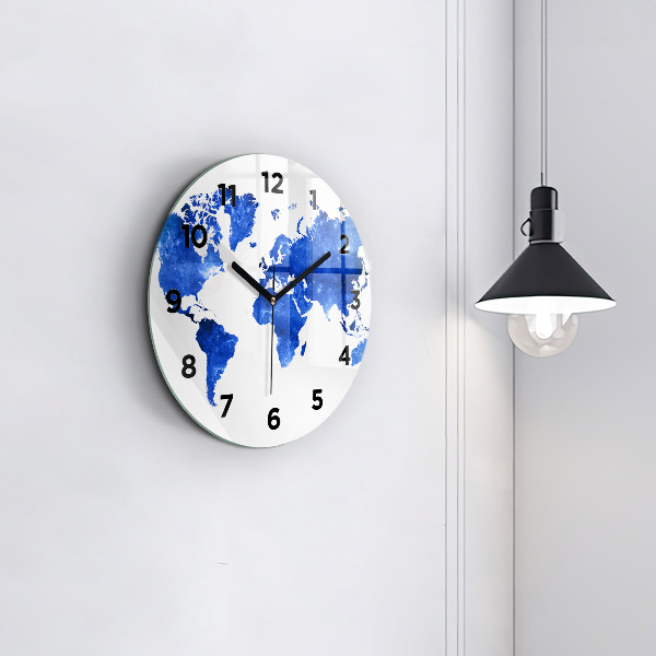 Horloge ronde Carte du monde spatial