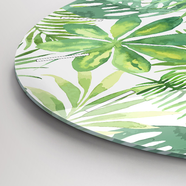 Horloge ronde Feuilles vertes