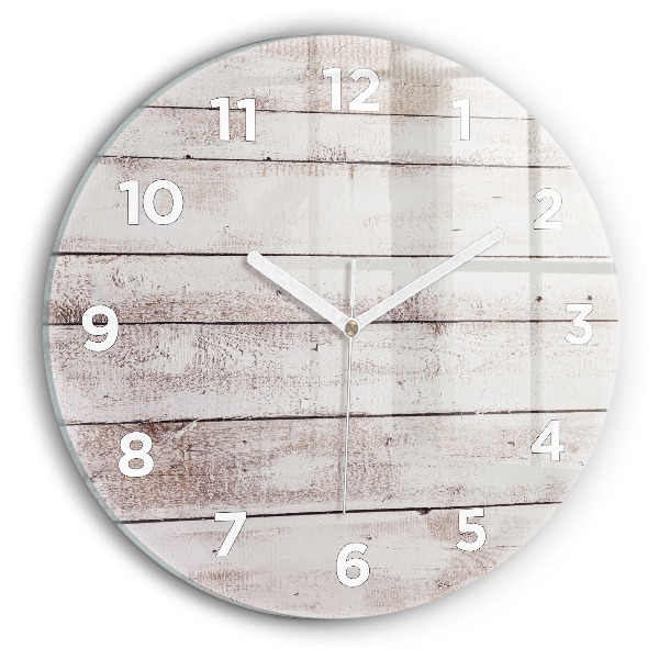 Horloge ronde Planches de bois clair