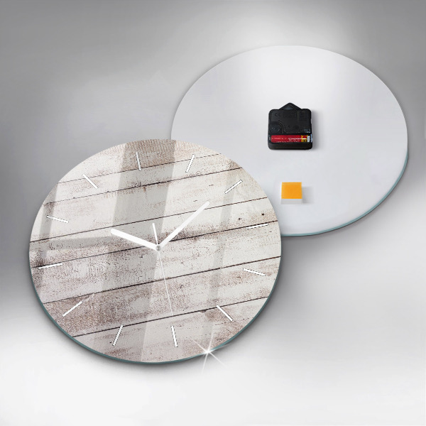 Horloge ronde Planches de bois clair