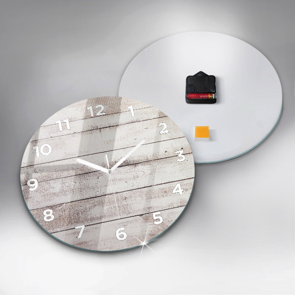 Horloge ronde Planches de bois clair