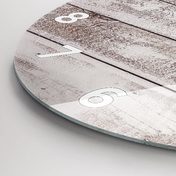 Horloge ronde Planches de bois clair