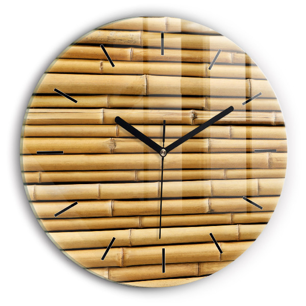 Horloge ronde bâtons de bambou