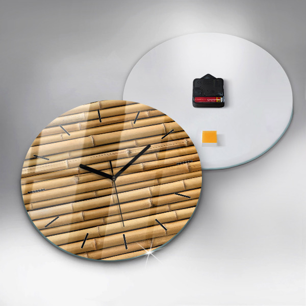 Horloge ronde bâtons de bambou