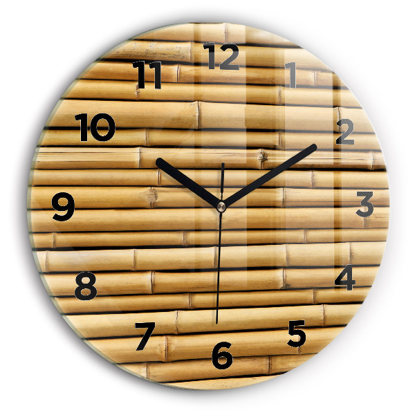 Horloge ronde bâtons de bambou