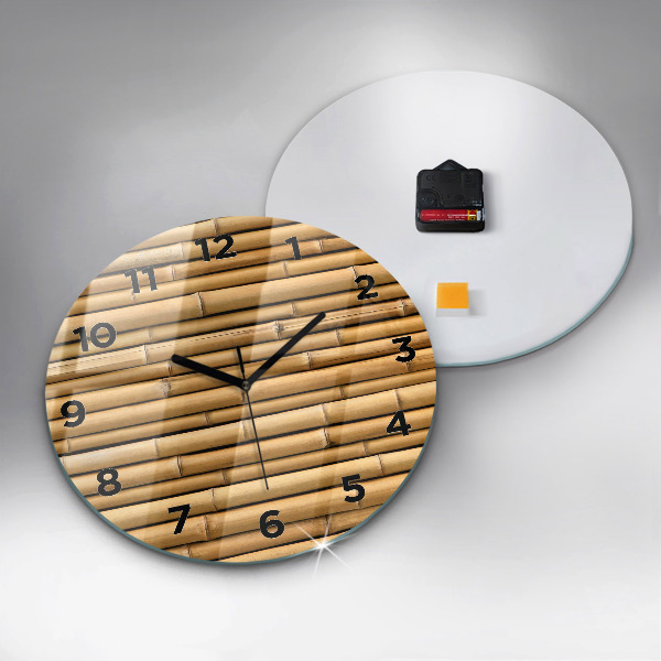Horloge ronde bâtons de bambou