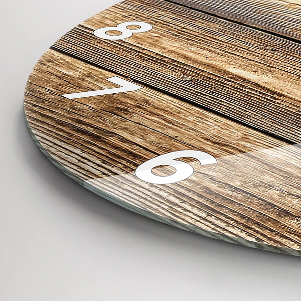 Horloge ronde planches de bois